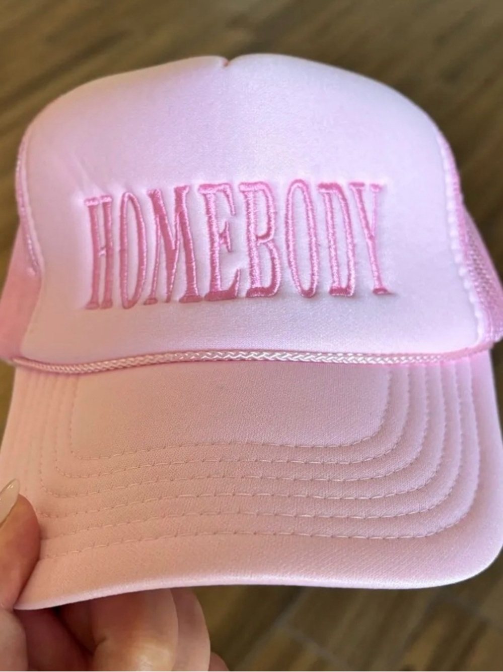 Pink Trucker Hat - Homebody Embroidered Cap